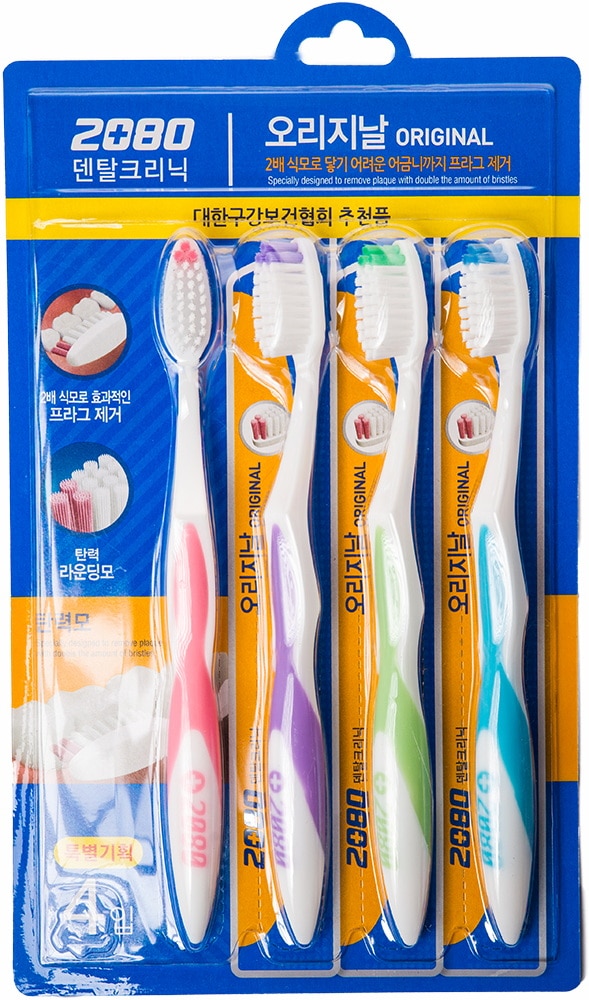 Набор зубных щёток 2080 Median Dental IQ original toothpaste springy brush 4 шт. 1