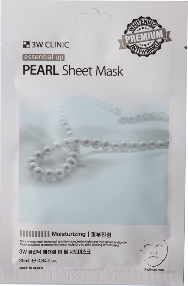 Увлажняющая тканевая маска с экстрактом жемчуга — 3W Clinic Essential Up Pearl Sheet Mask