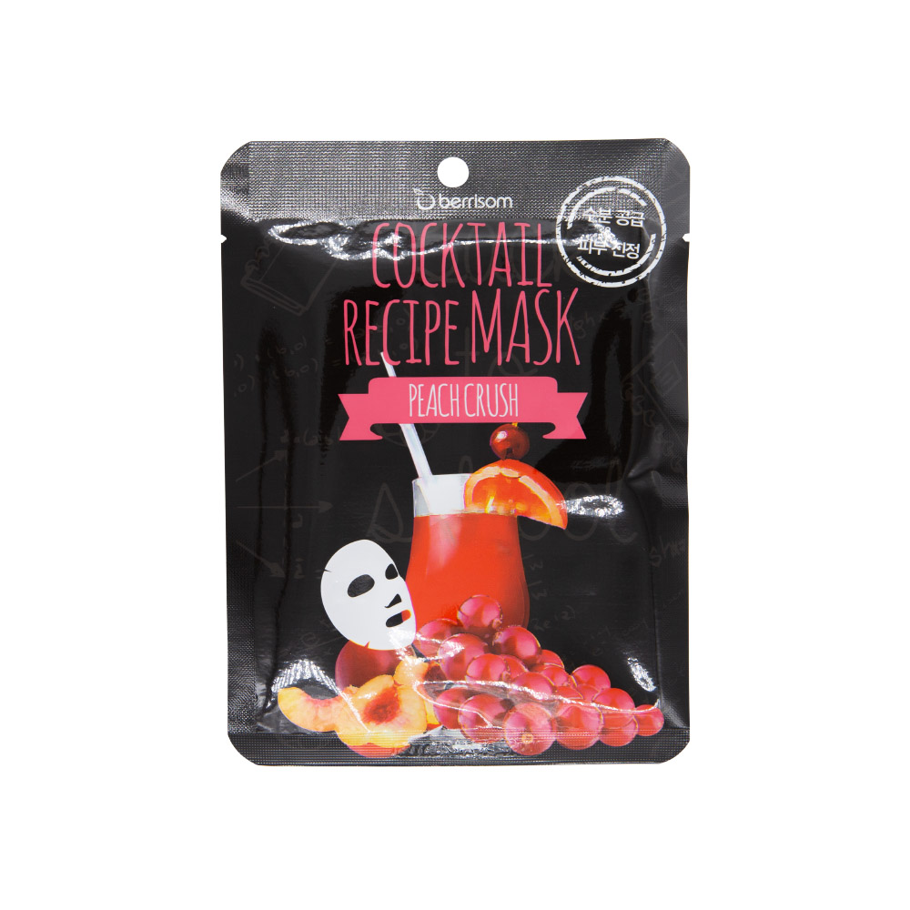 Тканевая маска-коктейль «Персиковый краш» — Berrisom Cocktail Recipe Mask Peach Crush