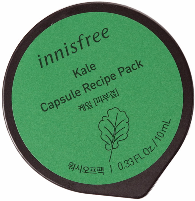 Смываемая маска для лица с экстрактом капусты — Innisfree Kale Capsule Recipe Pack