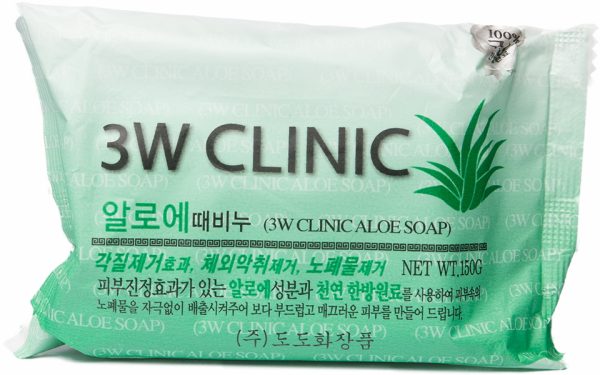 Мыло для лица и тела очищающее c экстрактом алоэ вера 3W Clinic Dirt Soap Aloe
