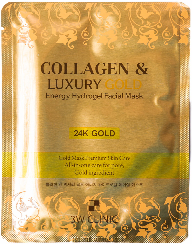 Гидрогелевая маска с коллагеном и золотом — 3W Clinic Collagen & Luxury Gold Energy Hydrogel Facial