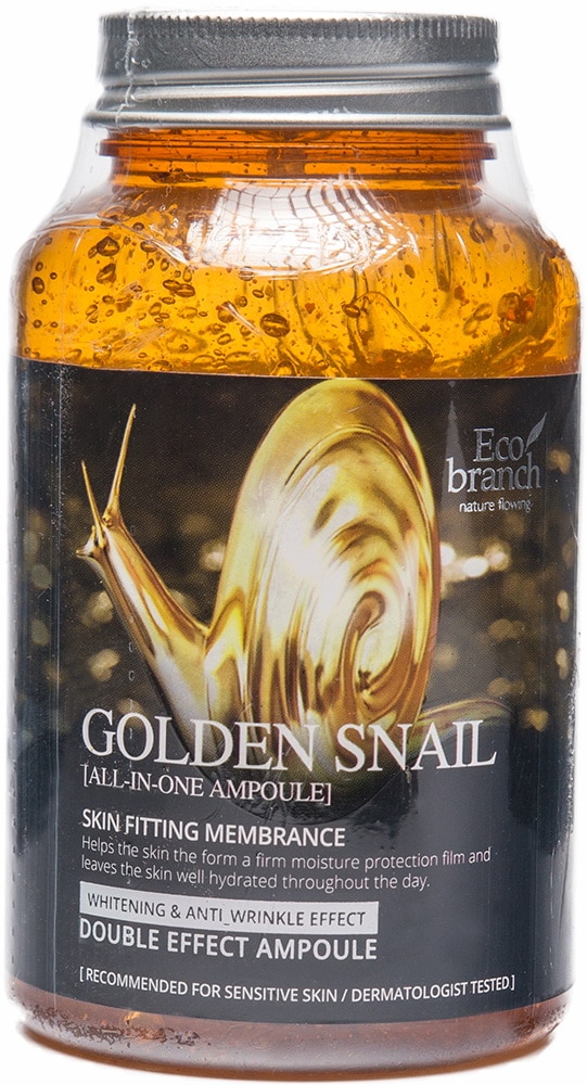 Многофункциональная сыворотка с улиточным муцином — Eco branch Golden Snail All-in-One Ampoule 1