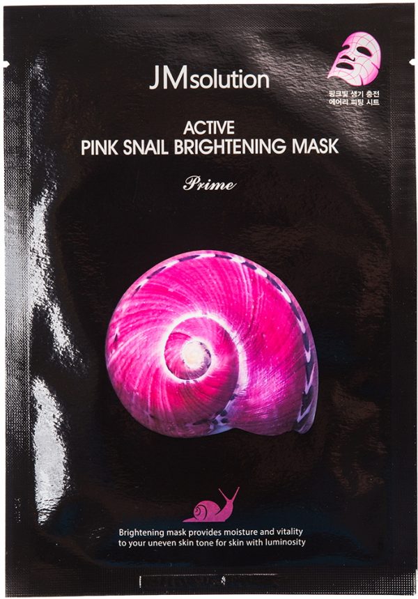 Тканевая маска с муцином улитки — JMsolution Active Pink Snail Brightening Mask Prime