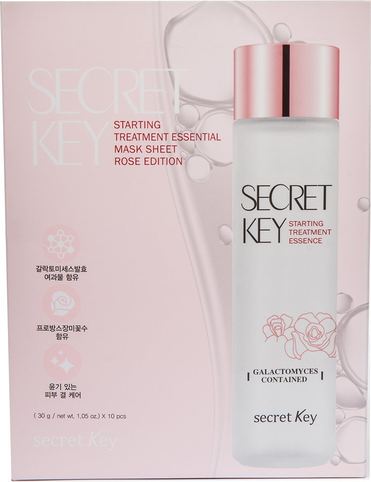Тканевая маска с розовой водой — Secret Key Starting Treatment Essential Mask Sheet Rose Edition