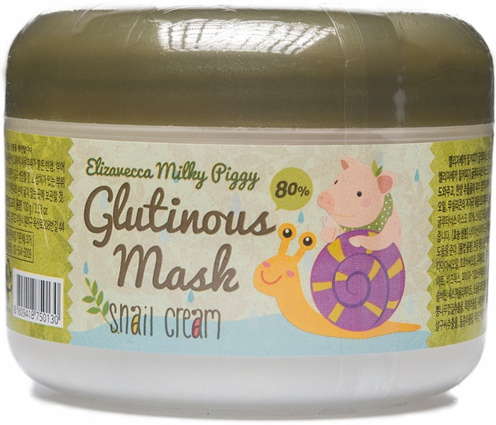 Крем для лица с муцином улитки — Elizavecca Milky Piggy Glutinous Mask 80% Snail Cream 1