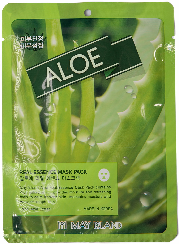 Успокаивающая тканевая маска с экстрактом алоэ — May Island Real Essence Aloe Mask Pack