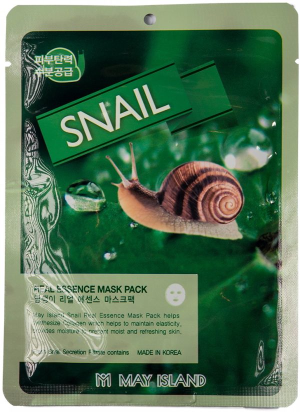 Тканевая маска с муцином улитки — May Island Real Essence Snail Mask Pack