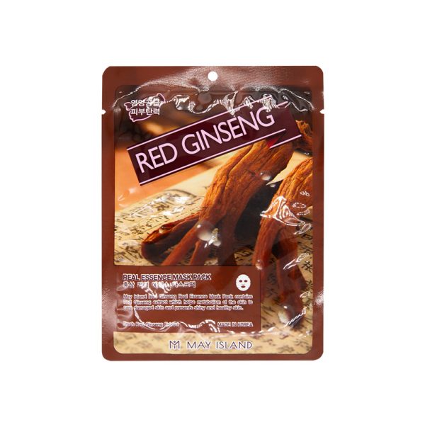 Восстанавливающая тканевая маска с красным женьшенем — May Island Real Essence Red Ginseng Mask Pack