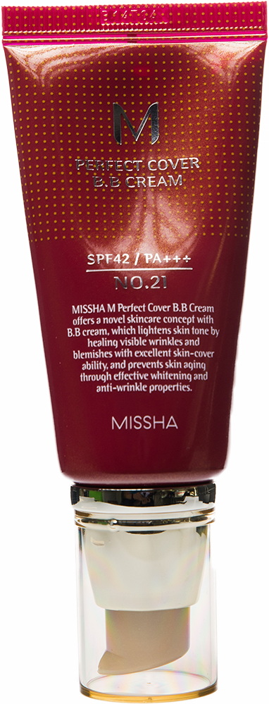 Missha BB крем Perfect Cover, SPF 42, 50 мл, оттенок: 21 light beige